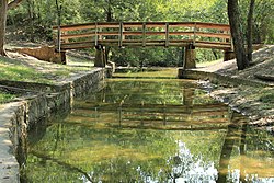 Grapevine springs park channel and bridge